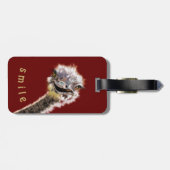 Happy Ostrich Bagagelabel (Achterkant horizontaal)