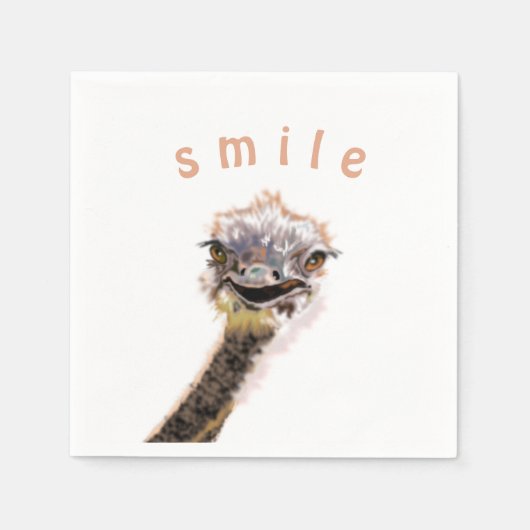 Happy Ostrich Servet (Voorkant)