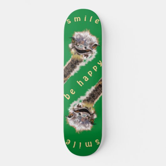 Happy Ostrich - Smile Skateboard (Voorkant)