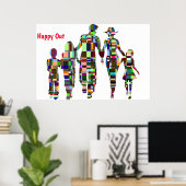 Happy Out-Poster Poster (Thuiskantoor)