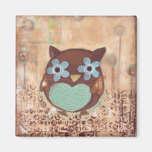 Happy Owl Magnet (Devant)