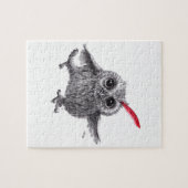 Happy Owl with Red Feather Legpuzzel (Horizontaal)