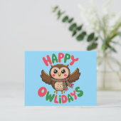 Happy Owlidays Feestdagenkaart (Staand voorkant)