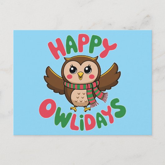 Happy Owlidays Feestdagenkaart (Voorkant)