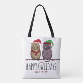Happy Owlidays, feestelijk Draagtas (Achterkant)