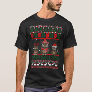 Happy Owlidays Funny Owl Ugly KerstSweaters T-shirt