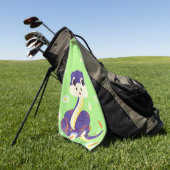 Happy Paarse Snake Golfhanddoek (Groen)