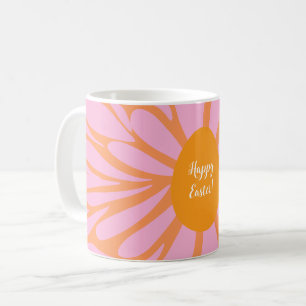 Happy Paasfloral burst oranje ei Koffiemok