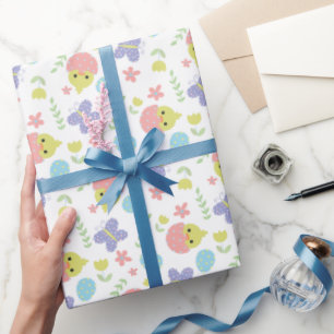 Happy Paaspasta kleurrijke Kawaii Spring Cute Cadeaupapier