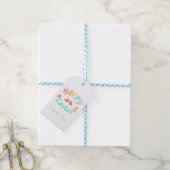 Happy Paasroze konijn Gift Labels Cadeaulabel (Met Touw)