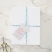 Happy Paasroze witte aangepaste script elegant chi Cadeaulabel (Met Touw)