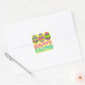 Happy Paast Basket Painted Egg Hunt Eggs Vierkante Sticker (Envelop)