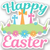 Happy Paast Beauful Religious Sticker (Voorkant)