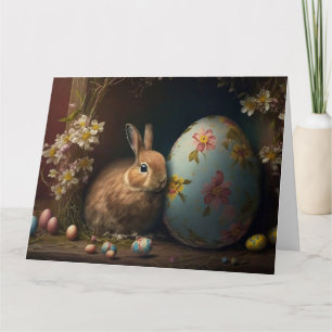 Happy Paast - Bunny Rabbit met decoratieve eieren Kaart