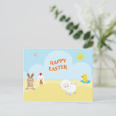Happy Paast Cute Farm Animals Briefkaart (Staand voorkant)
