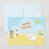 Happy Paast Cute Farm Animals Briefkaart (Voorkant / Achterkant)
