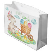 Happy Paast Cute Waterverf Bunny Chicks Eggs Groot Cadeauzakje (Achterkant Gekanteld)