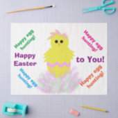 Happy Paast Cute Yellow Pink Chick Greing Tissuepapier (Craft)