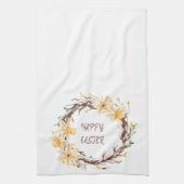 Happy Paast Daffodils Floral Wreate Theedoek (Verticaal)