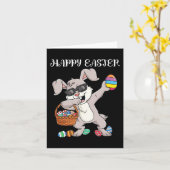 Happy Paast Day Dabbing Rabbit Eggs Toddler Boys Kaart (Gele Bloem)