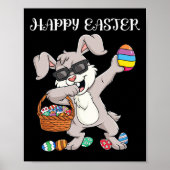 Happy Paast Day Dabbing Rabbit Eggs Toddler Boys Poster (Voorkant)