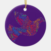 Happy Paast Dove Greep Text Keramisch Ornament (Voorkant)