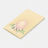 Happy Paast Egg & Flowers yellow roze pastel Post-it® Notes (Schuin)