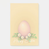 Happy Paast Egg & Flowers yellow roze pastel Post-it® Notes (Voorkant)