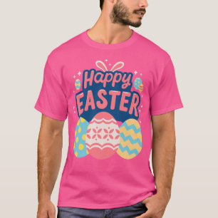 Happy Paast Eggs Cute Holiday Grafische Rabbit Ear T-shirt