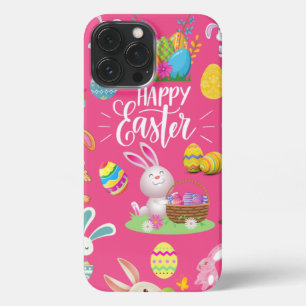 Happy Paast, grappige Bunny wil en kleurrijk iPhone 13 Pro Max Hoesje