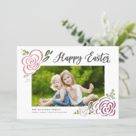 Happy Paast Handgetekende Wildflower Colorful Foto Feestdagenkaart