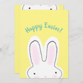 Happy Paast Happy Spring geel leuke Bunny grappig Feestdagenkaart (Voorkant / Achterkant)