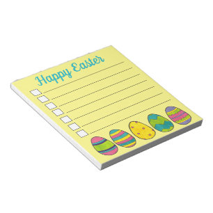 Happy Paast Pastel Egg Hunt Eggs Checklist Notitieblok