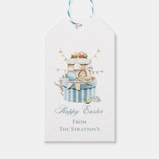 Happy Paast Pastel Eggs Cadeft Label Cadeaulabel (Voorkant)