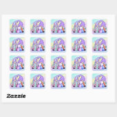 Happy Paast Pastel Gnomes Vierkante Sticker (Vel)