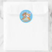Happy Paast Puppy en Kitten Ronde Sticker (Tas)