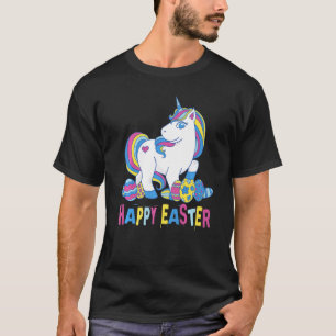 Happy Paast Unicorn met paaseieren T-shirt