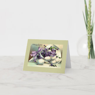 Happy Paast Violets & Eggs Feestdagen Kaart