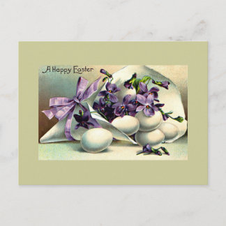 Happy Paast Violets & Eggs Feestdagenkaart