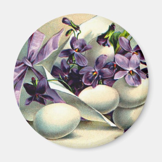 Happy Paast Violets & Eggs Magneet (Voorkant)