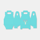 Happy Paast witte bunny op blauw Bedankdoosjes (Uitgevouwen)