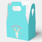 Happy Paast witte bunny op blauw Bedankdoosjes (Geopend)