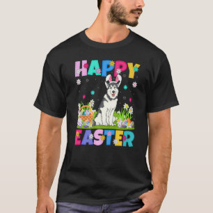 Happy Paaster Bunny Alaskan Malamute Dog Easter Su T-shirt