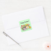 Happy Paaster Bunny Chick Tulip Stickers / zegels (Envelop)