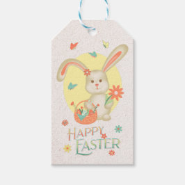 Happy Paaster Bunny Cute Personalized Cadeaulabel