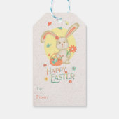 Happy Paaster Bunny Cute Personalized Cadeaulabel (Achterkant)