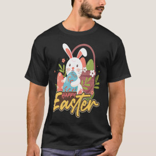 Happy Paaster Bunny Ears Eggs Rabbit Celebrate Egg T-shirt