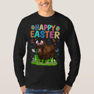 Happy Paaster Bunny Egg Funny Bison Paaszondag T-shirt