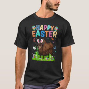 Happy Paaster Bunny Egg Funny Bison Paaszondag T-shirt