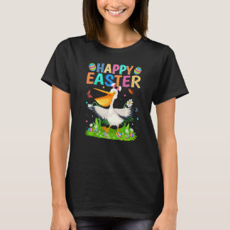 Happy Paaster Bunny Egg Funny Pelican Bird Easter T-shirt